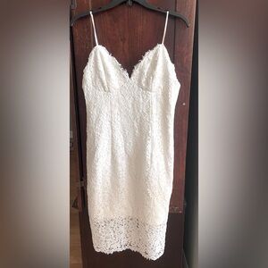 Bardot Ivory Sienna Spaghetti Strap Bridal Lace Dress Sz 8M